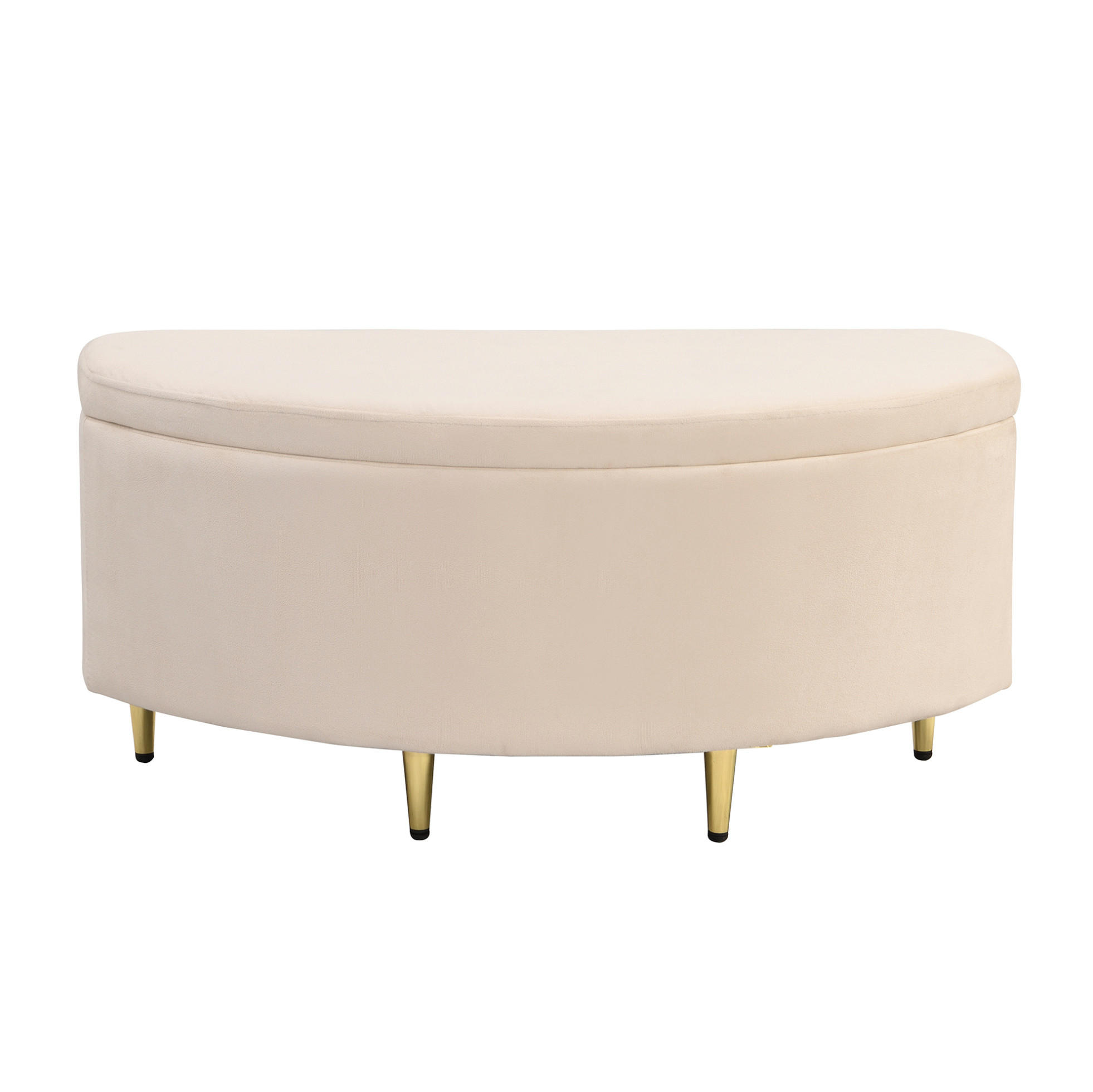 POLSTERBETT 90/40/42 cm in Beige aus Samt mit Stauraum - Beige, Textil (90/200cm) - Flora Grace