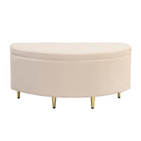 POLSTERBETT 90/40/42 cm in Beige aus Samt mit Stauraum - Beige, Textil (90/200cm) - Flora Grace