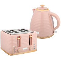 KOCHER-TOASTER-SET 2er Set Kunststoff Stahl Rosa - Rosa, Kunststoff (19.5/23.2/24.1cm) - HOMCOM