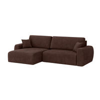 ECKSOFA Mit Schlaffunktion Ariel L, Cordstoff, Stoff Poso, Braun, Links - Braun, Holz (250/142cm) - Kaiser Möbel