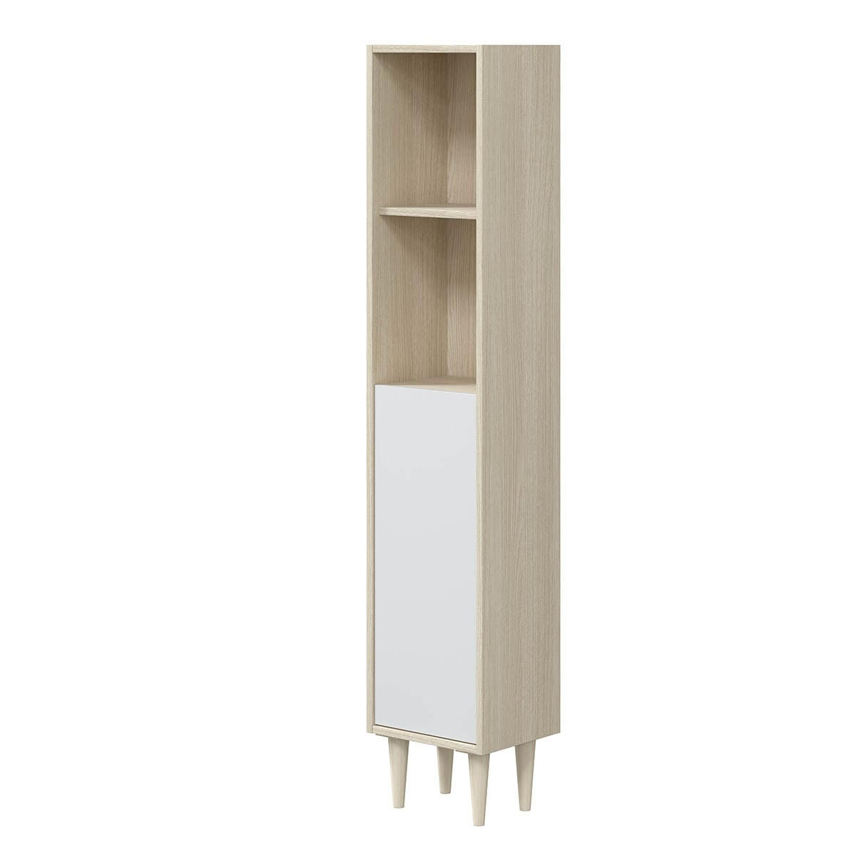 HOCHSCHRANK 1 Tür 2 Nischen H150 cm - Verona - Weiß, Holzwerkstoff (25/150/31.5cm) - Calicosy