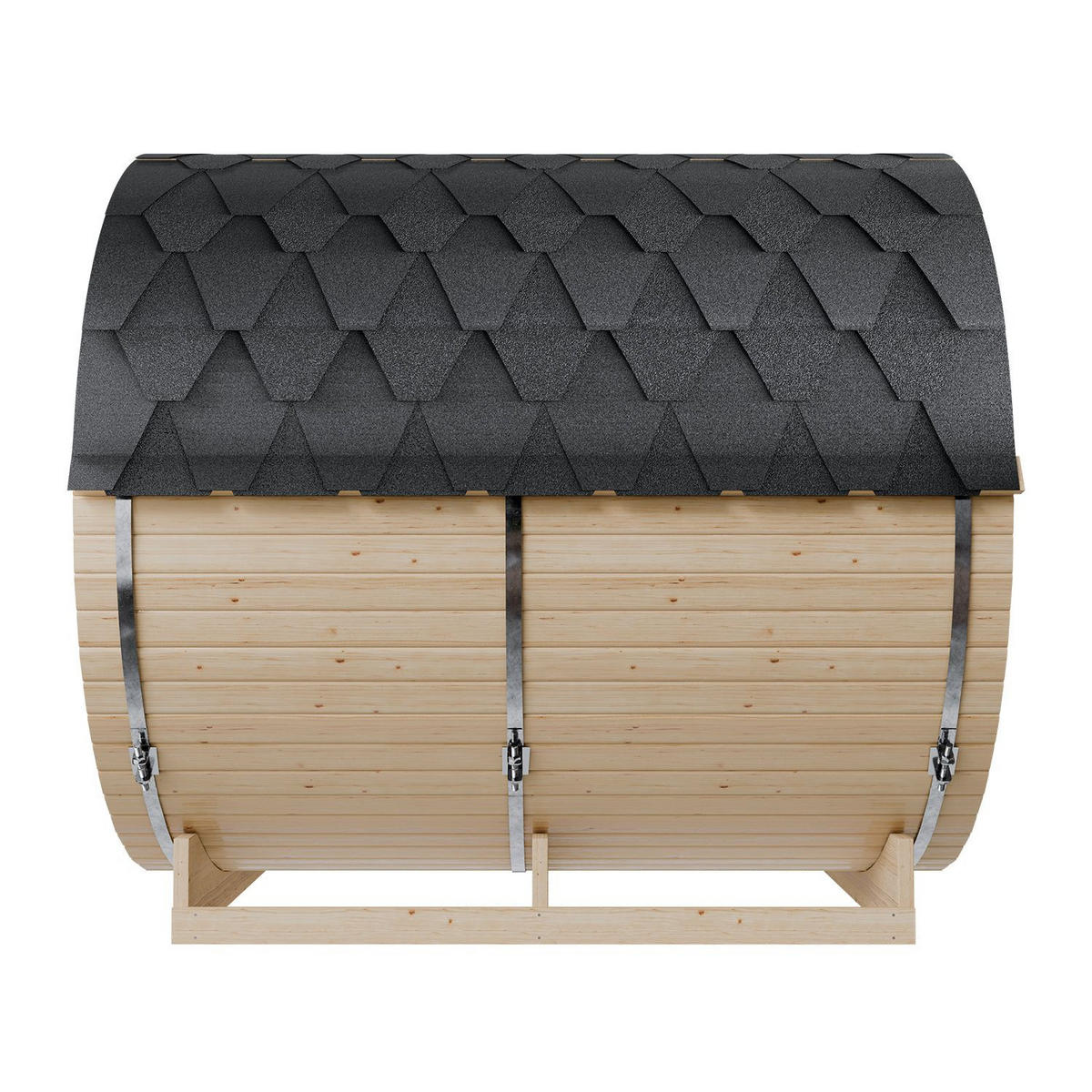 FASSSAUNA Spitzbergen 220 cm mit zwei Bänken (6 Personen) - Naturfarben, Holz (185/190/220cm) - Artsauna