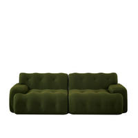 2-SITZER-SOFA 224x104x66cm Geschwungenes Design Vormontiert - Grün, Textil (104/66/224cm) - Raelunyi