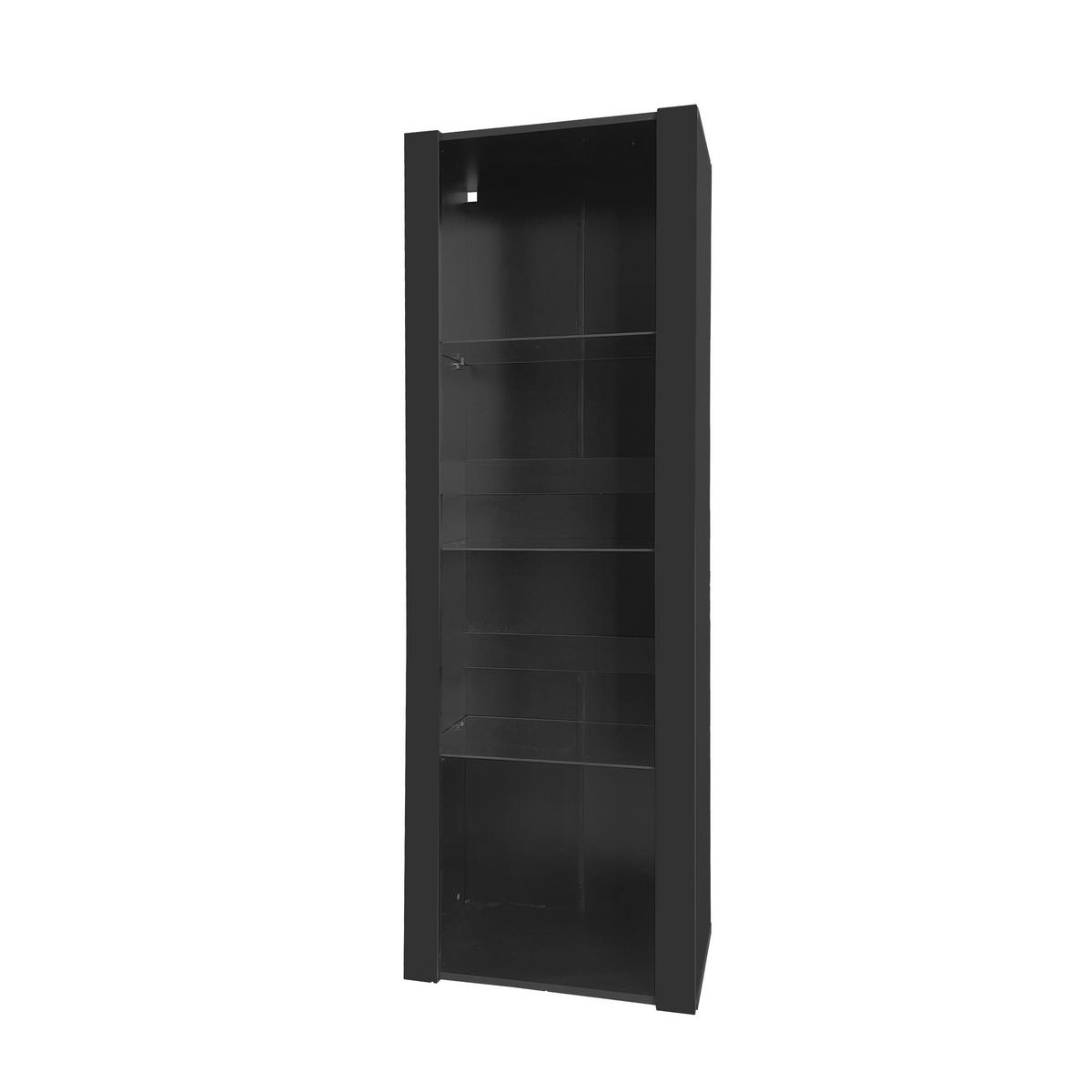 VITRINE Schwarz 55/38/166 cm - Schwarz, Holzwerkstoff (55/166/38cm) - PANGIVO