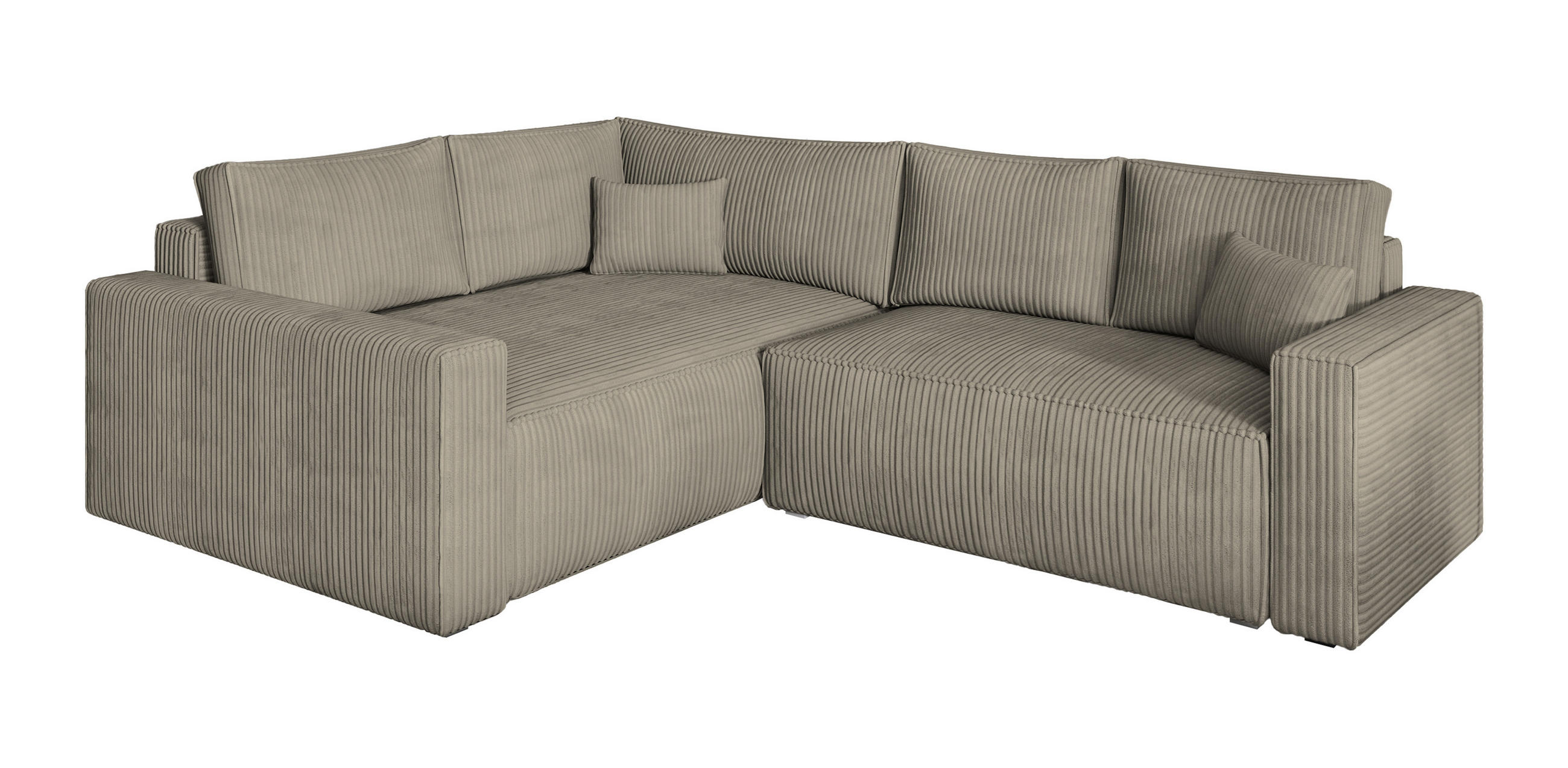 ROHOVÁ SEDAČKA ERONIS béžová - šedá/béžová, dřevo/textil (265/194cm) - MASSENO