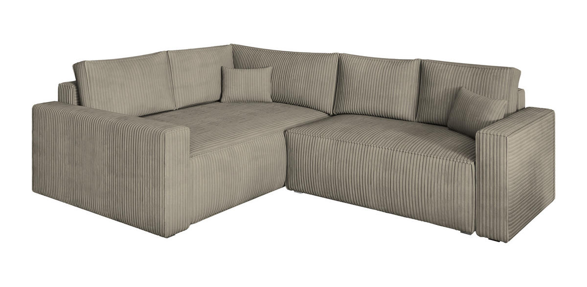 ROHOVÁ SEDAČKA ERONIS béžová - šedá/béžová, dřevo/textil (265/194cm) - MASSENO