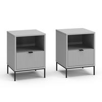 NACHTTISCH Eliza Grau 2er Set - Grau, Holzwerkstoff (40/55/38.1cm) - Vicco