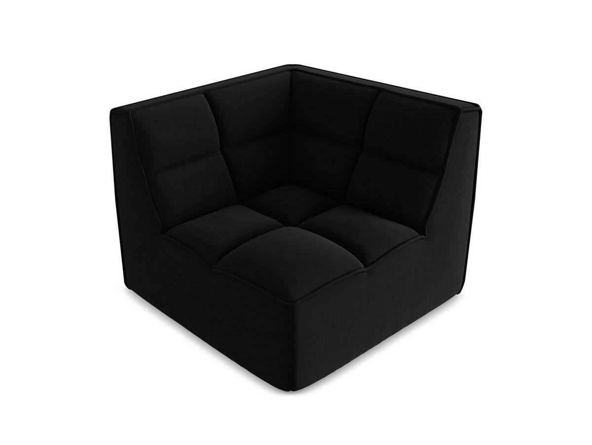 SOFAELEMENT Samt Stoff Schwarz - Schwarz, Kunststoff/Textil (98/75/98cm) - Makamii