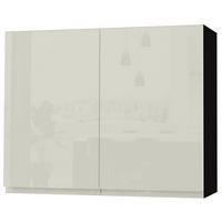 HÄNGESCHRANK Florence W3/90 Schwarz / RAL 1013 perlweiß HG 90 / 32,5 / 72cm - Weiß Hochglanz/Schwarz, Holz/Holzwerkstoff (90/72/32.5cm) - Feldmann-Wohnen