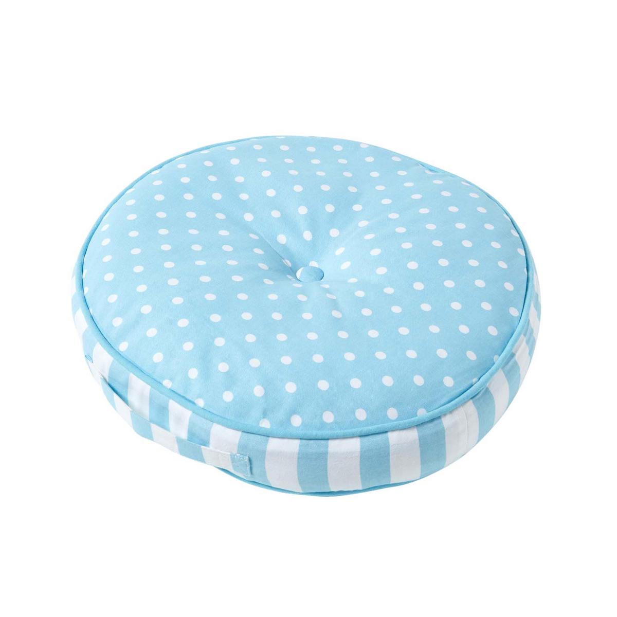 BODENKISSEN blau, Punkte & Streifen ? 43/7 cm - Blau, Textil (43/43/7cm) - Homescapes