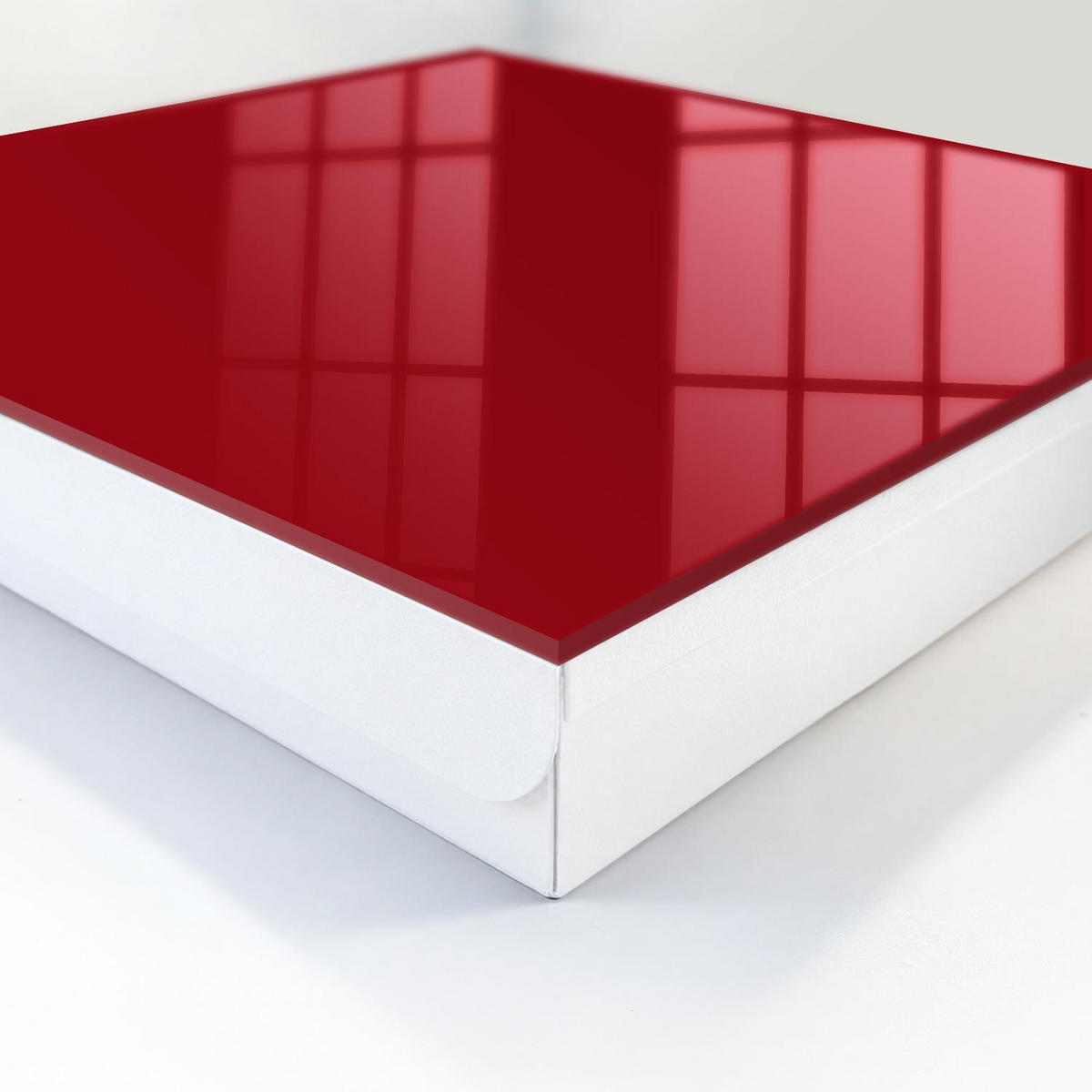 SCHLÜSSELBOX Weiß 30x30 cm – Türöffnung nach rechts - Hellburgunderrot - Bordeaux, Metall (30/30/5cm) - TULUP
