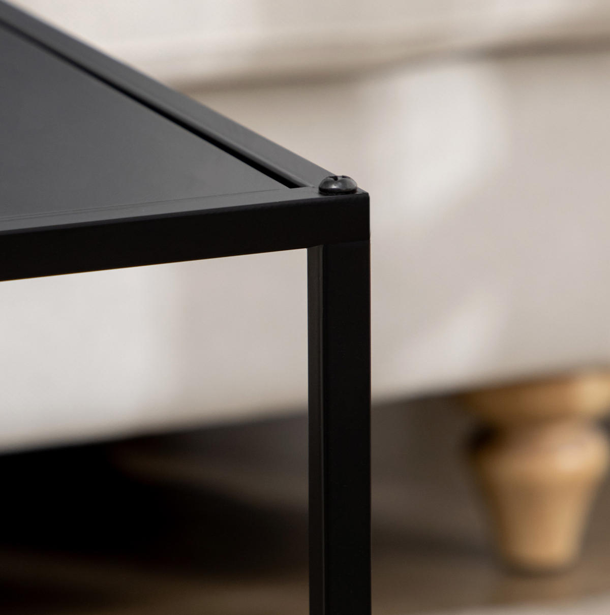 COUCHTISCH 40/40/40 cm und 35/35/35 cm Schwarz aus Stahl mit 2 Tischen - Schwarz, Metall (40/40/40cm) - OKMYHOME