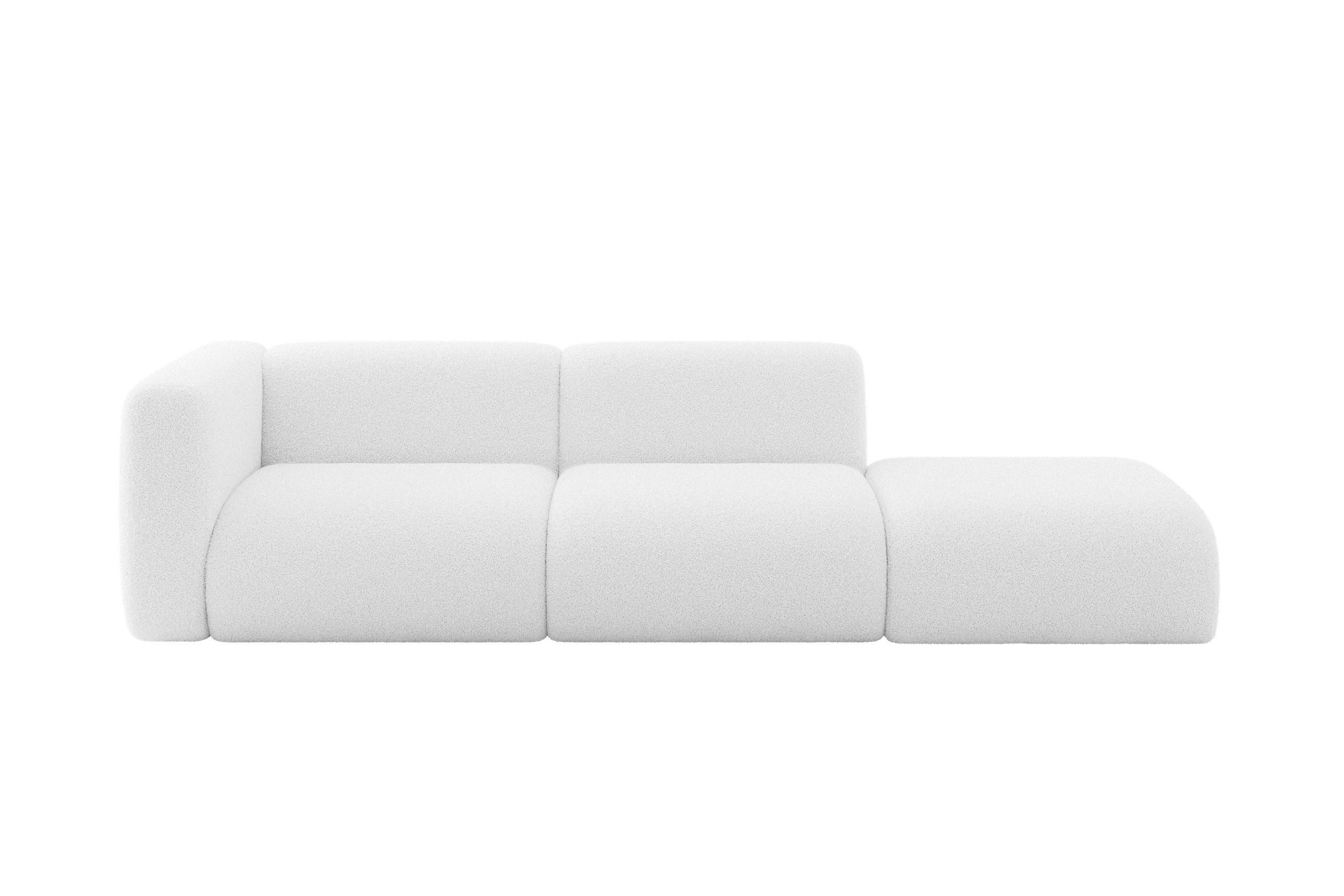 ALTDECOR POHOVKA S LEVOU OTOMANOU MIRA-S3 296x89x70 Bílá Bouclé