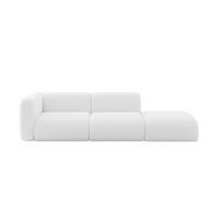 SOFA Ottomane Links MIRA-S3 296x89x70 Weiß Bouclé - Schwarz/Weiß, Holzwerkstoff/Kunststoff (296/70/89cm) - ALTDECOR