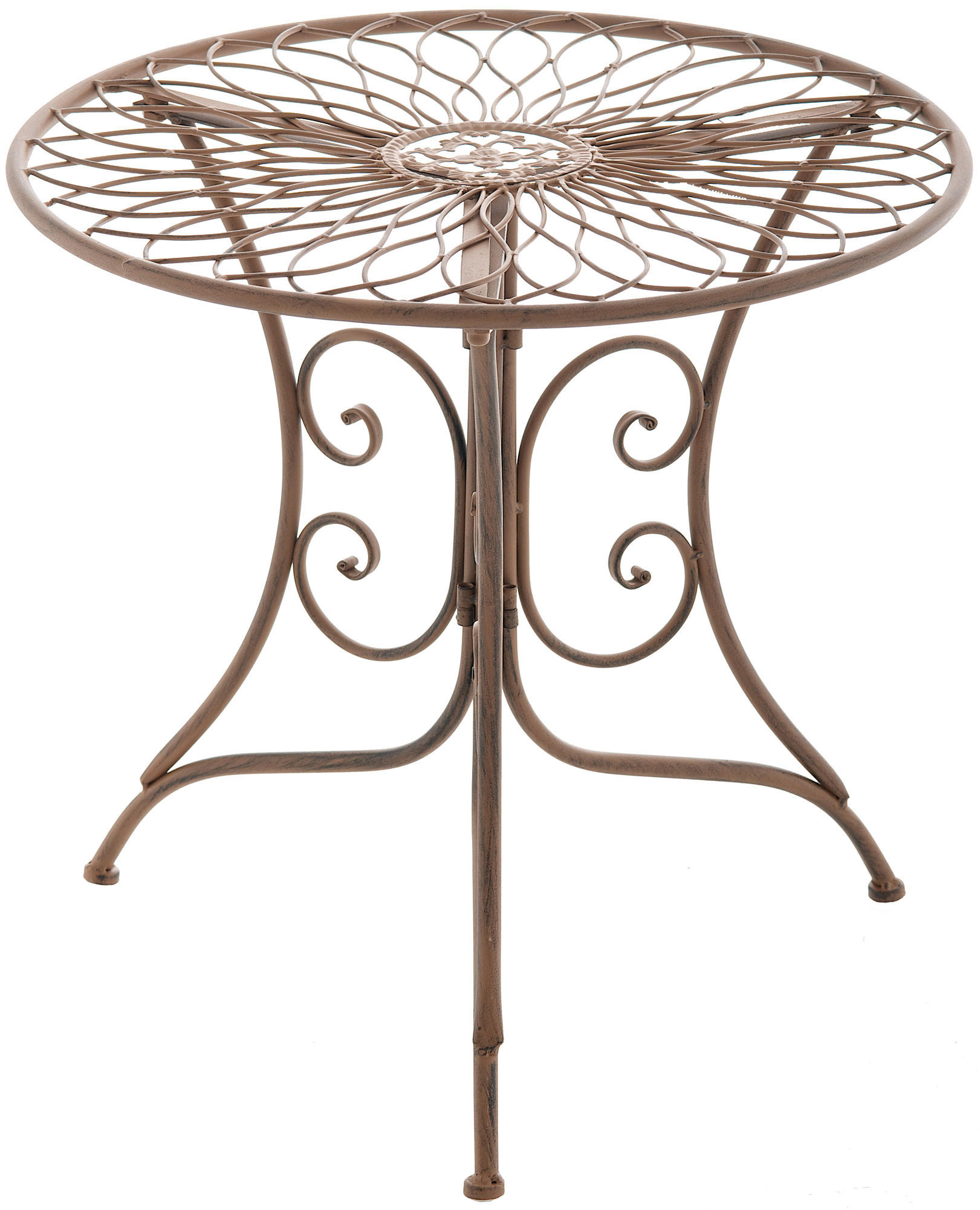 GARTENTISCH Jan Antik 55x55x52cm Metall Antik-Braun Balkontisch - Braun, Metall (55/55/52cm) - DELUKE