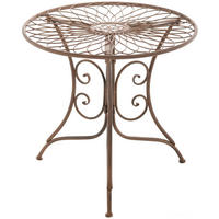GARTENTISCH Jan Antik 55x55x52cm Metall Antik-Braun Balkontisch - Braun, Metall (55/55/52cm) - DELUKE