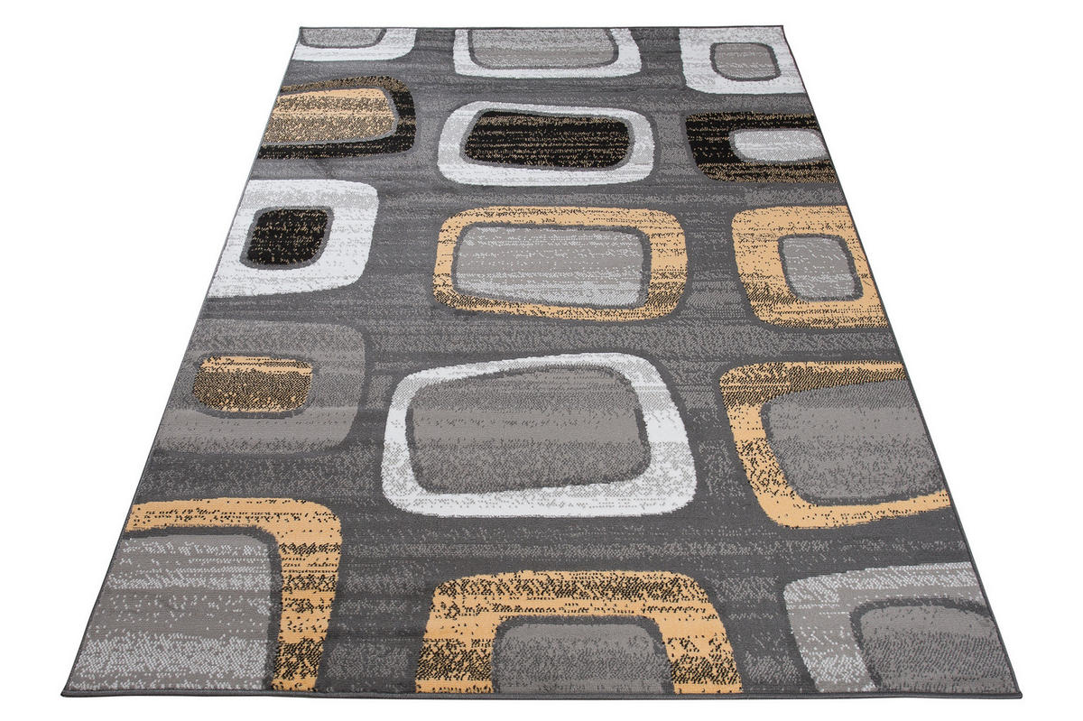 TEPPICH MAYA Gelb Meliert Figuren 200/300 cm - Gelb, Textil (200/300cm) - Tapiso