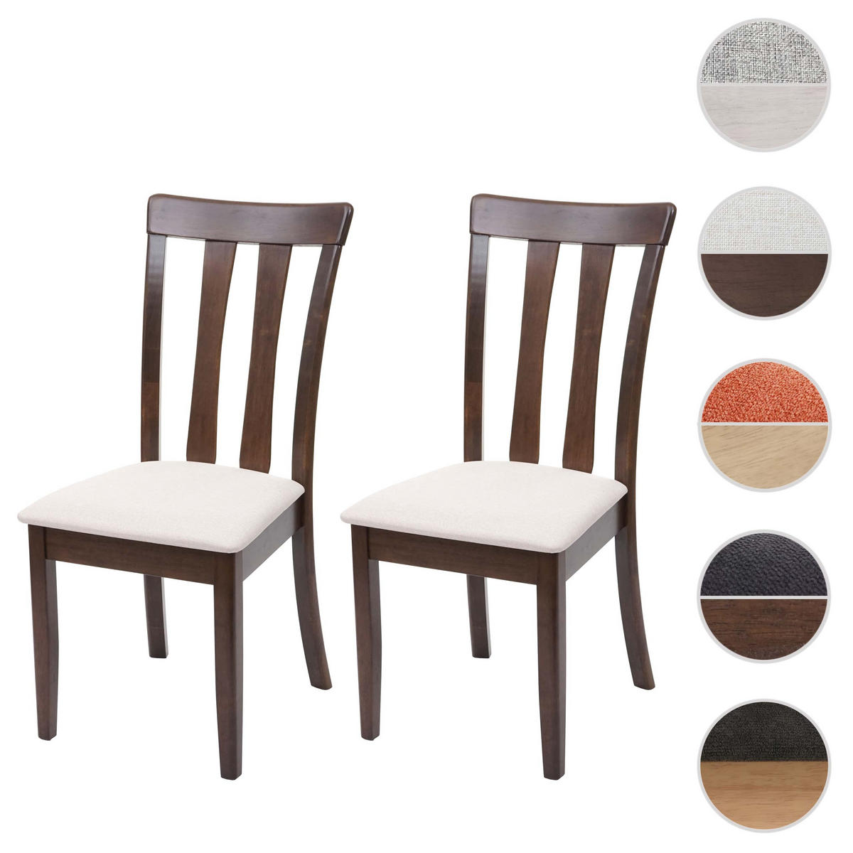 ESSZIMMERSTUHL Braun, Beige 6er-Set - Beige/Braun, Holz (42/96/58cm) - MCW