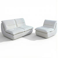 SITZGARNITUR Nuvia Sofa und Sessel Weiß und Weiß - Weiß, Textil (160/73/100cm) - COCO Living