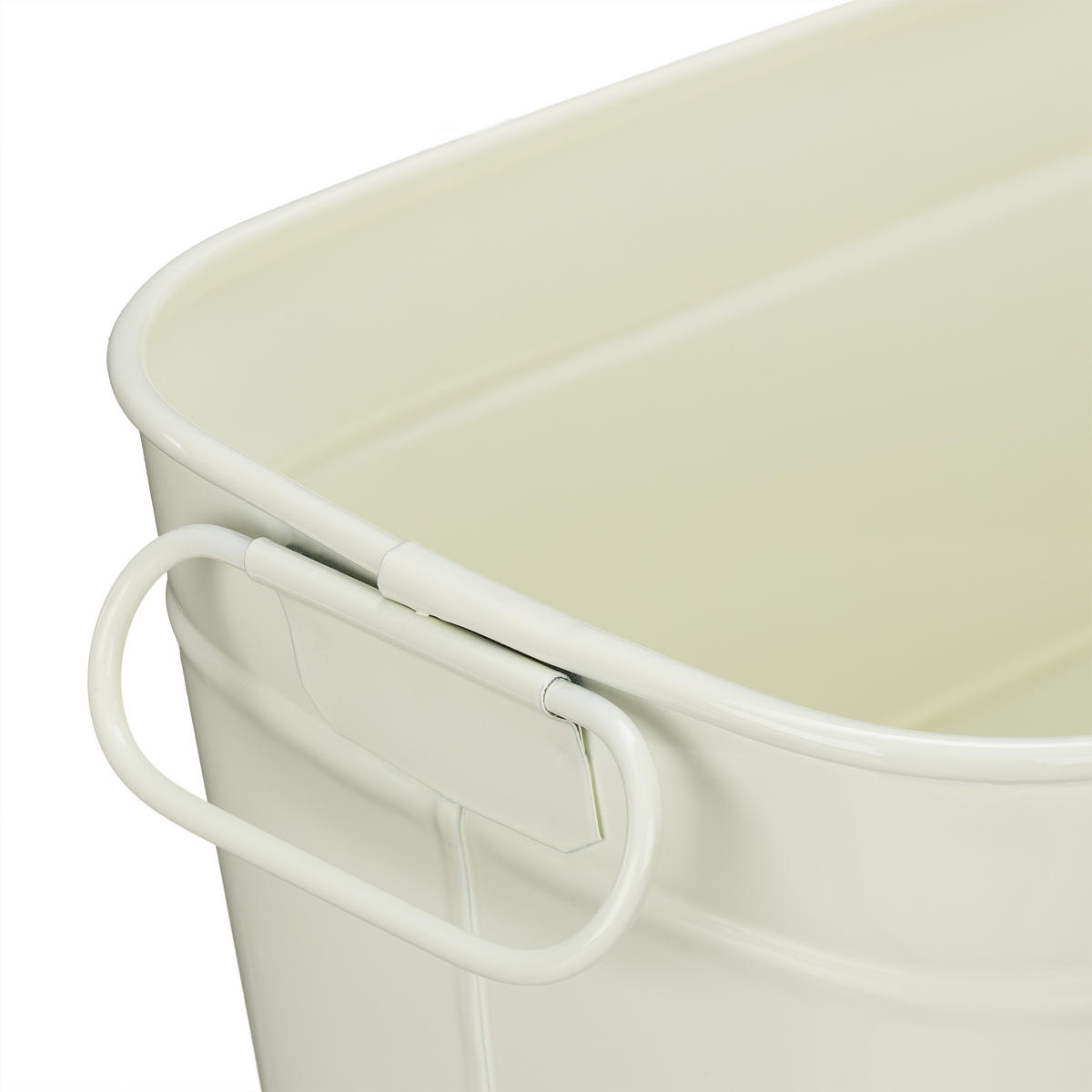 BLUMENKASTEN - Creme, Metall (38/16/19cm) - Relaxdays