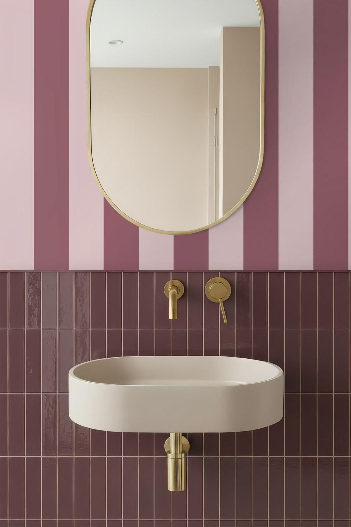 TAPETE Streifen 50 x 900 cm - Lila, Papier (50/900cm) - ESTAhome