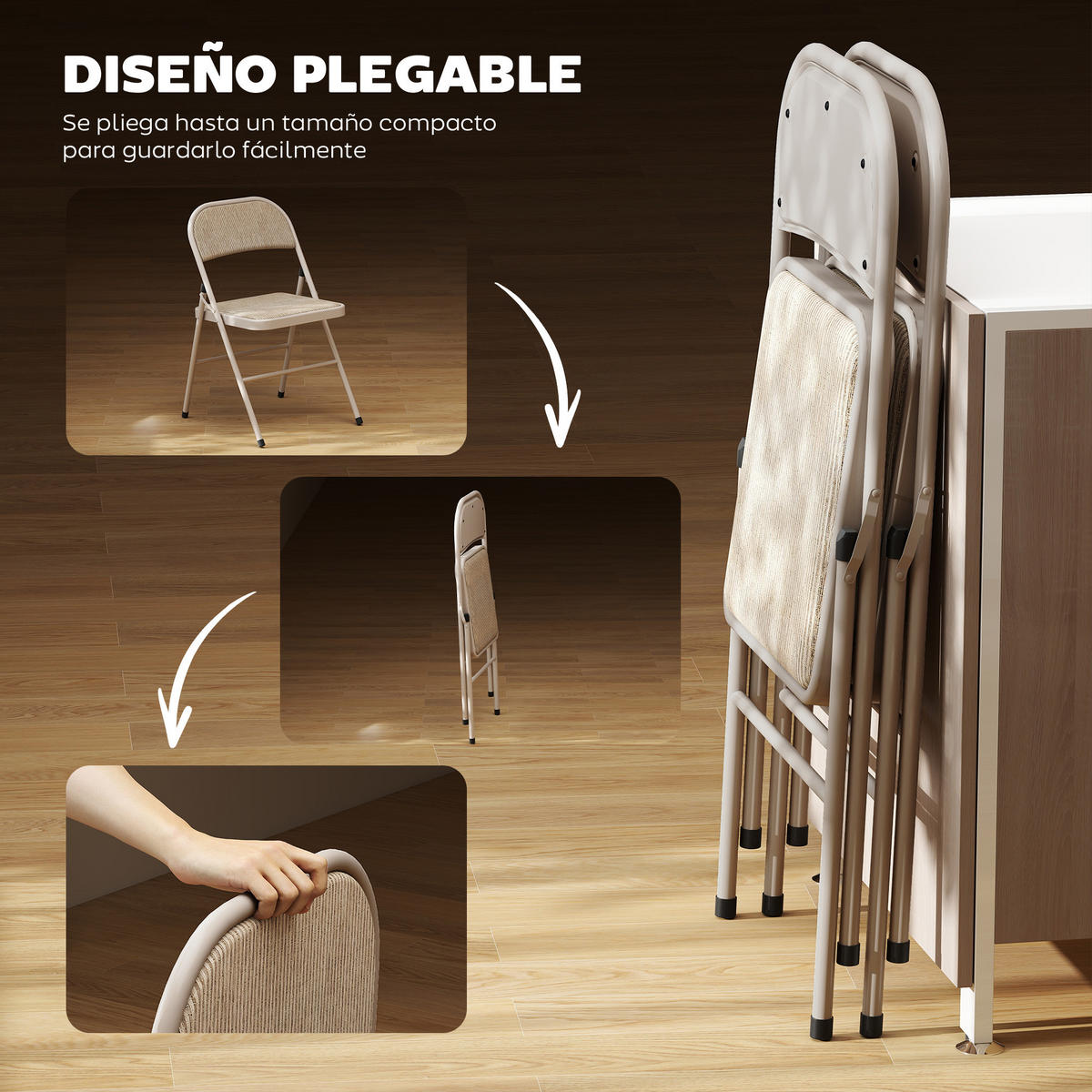 KLAPPSESSEL Beige 2 Stück - Beige, Textil (45/78/46cm) - GiPP