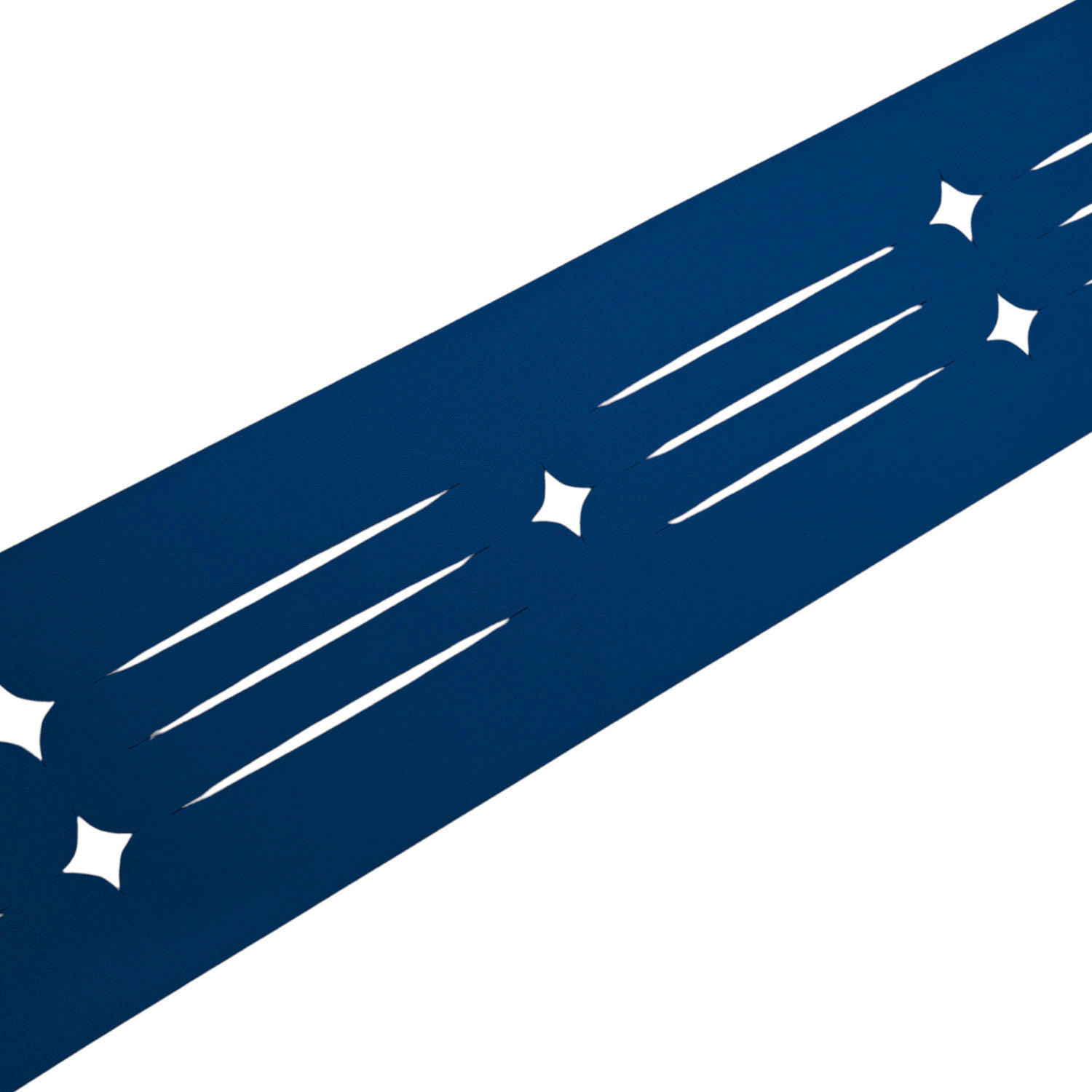 SICHTSCHUTZSTREIFEN Dekor Starline mit Lasermuster für Doppelstabzaun Enzianblau 2,55m - Blau, Kunststoff (255/19cm) - ZAUN|ZU