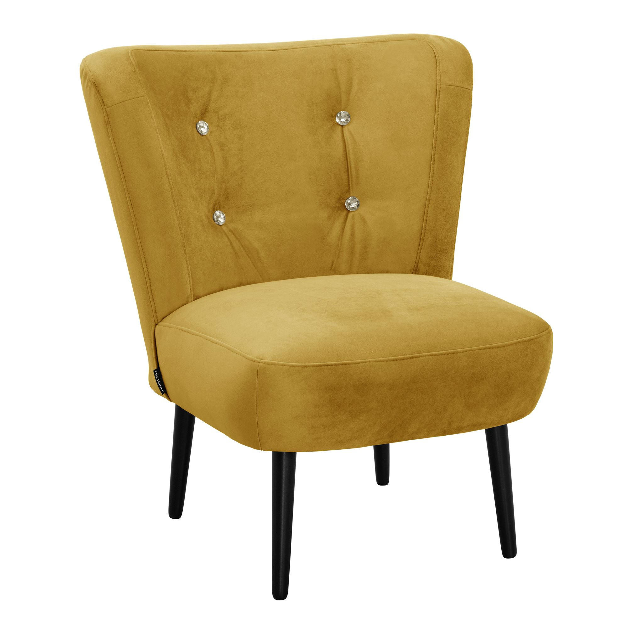 COCKTAILSESSEL Kayleigh Samtvelours mais - Currygelb, Kunststoff (68/80/69cm) - 58aufmkessel
