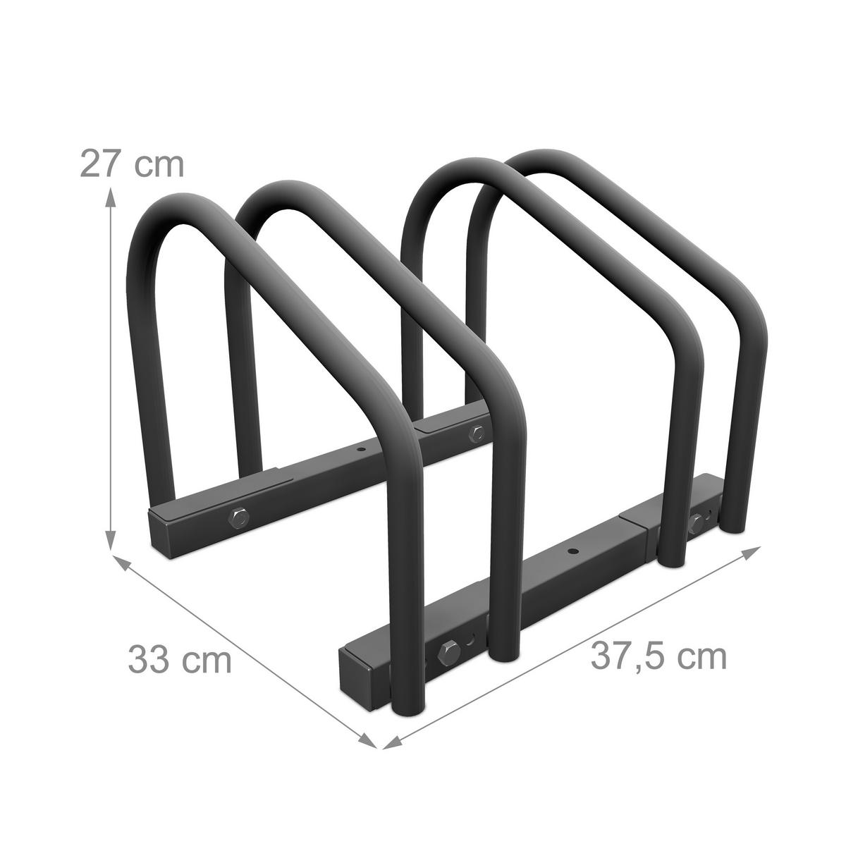STALAK ZA BICIKLE Antracit za 2 bicikla - antracit, metal (37.5/27/33cm) - Relaxdays