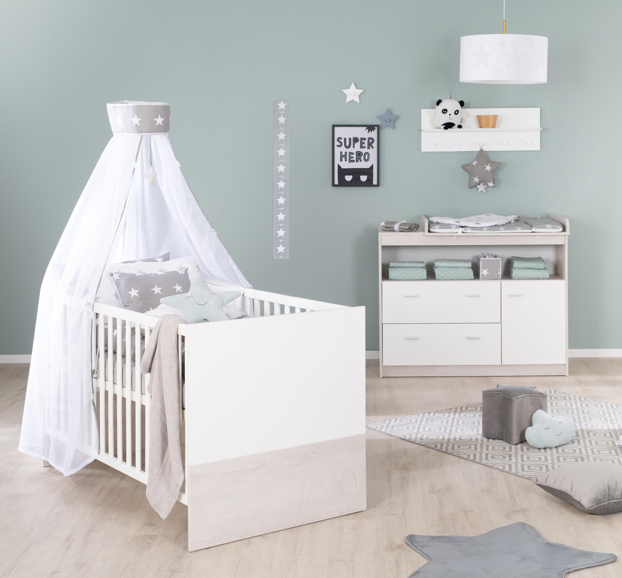 BABYZIMMER-SET Julia, 2-teilig - Multicolor, Holzwerkstoff (78/80/142cm) - Roba