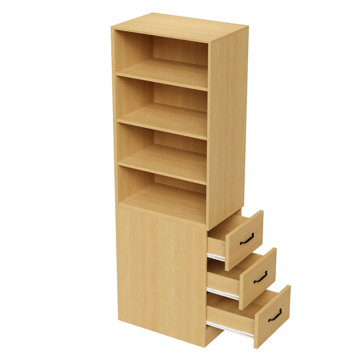 HIGHBOARD 60/180/38 cm Eiche aus Spanplatte mit Seitenschubladen - Eichefarben, Holzwerkstoff (38/180/60cm) - OKMYHOME