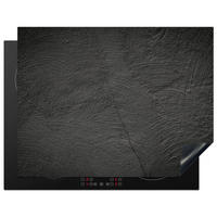 HERDABDECKPLATTE Beton - Schwarz - Industriell Induktionsmatte 77x59 cm - Anthrazit, Kunststoff (77/59/0.2cm) - MuchoWow