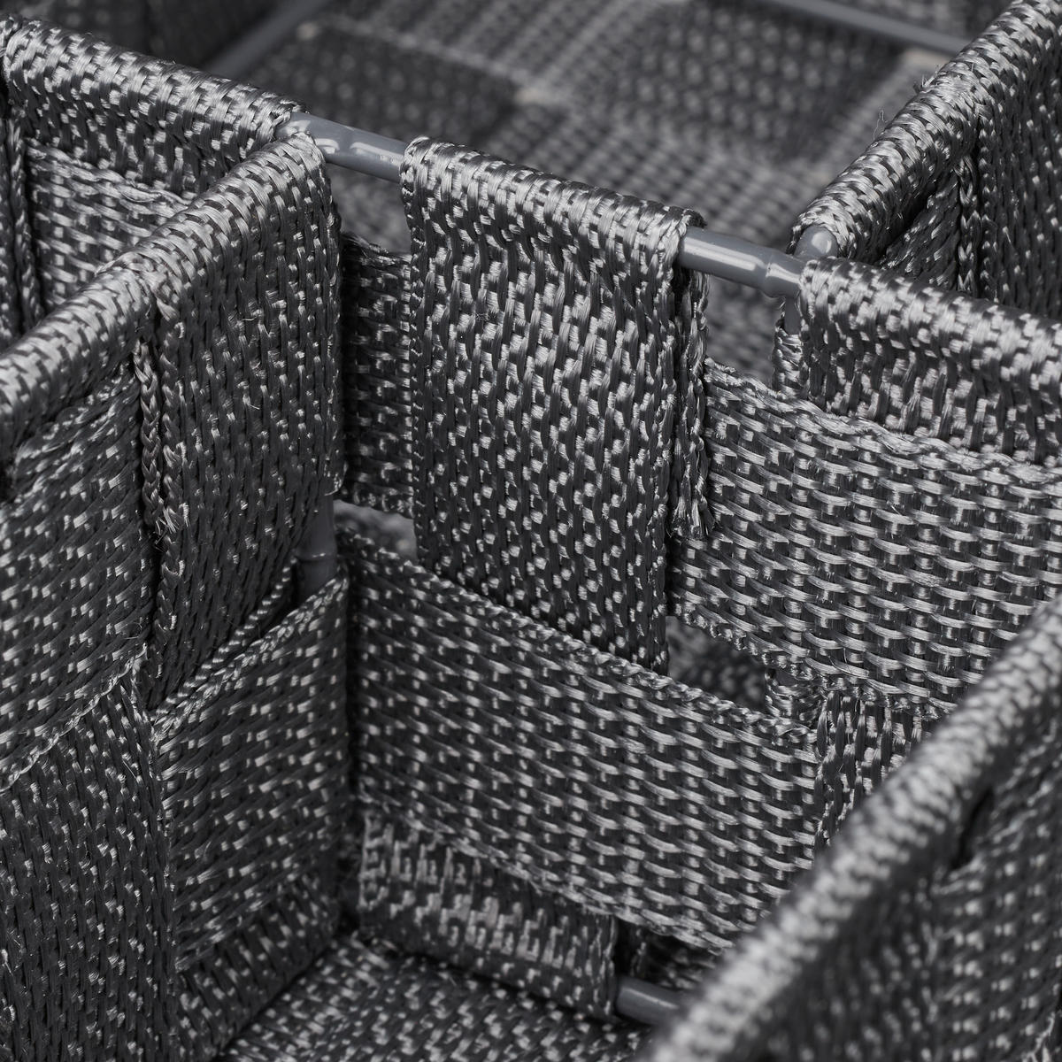 AUFBEWAHRUNGSKORB - Grau, Kunststoff/Metall (25/32/8.5cm) - Relaxdays