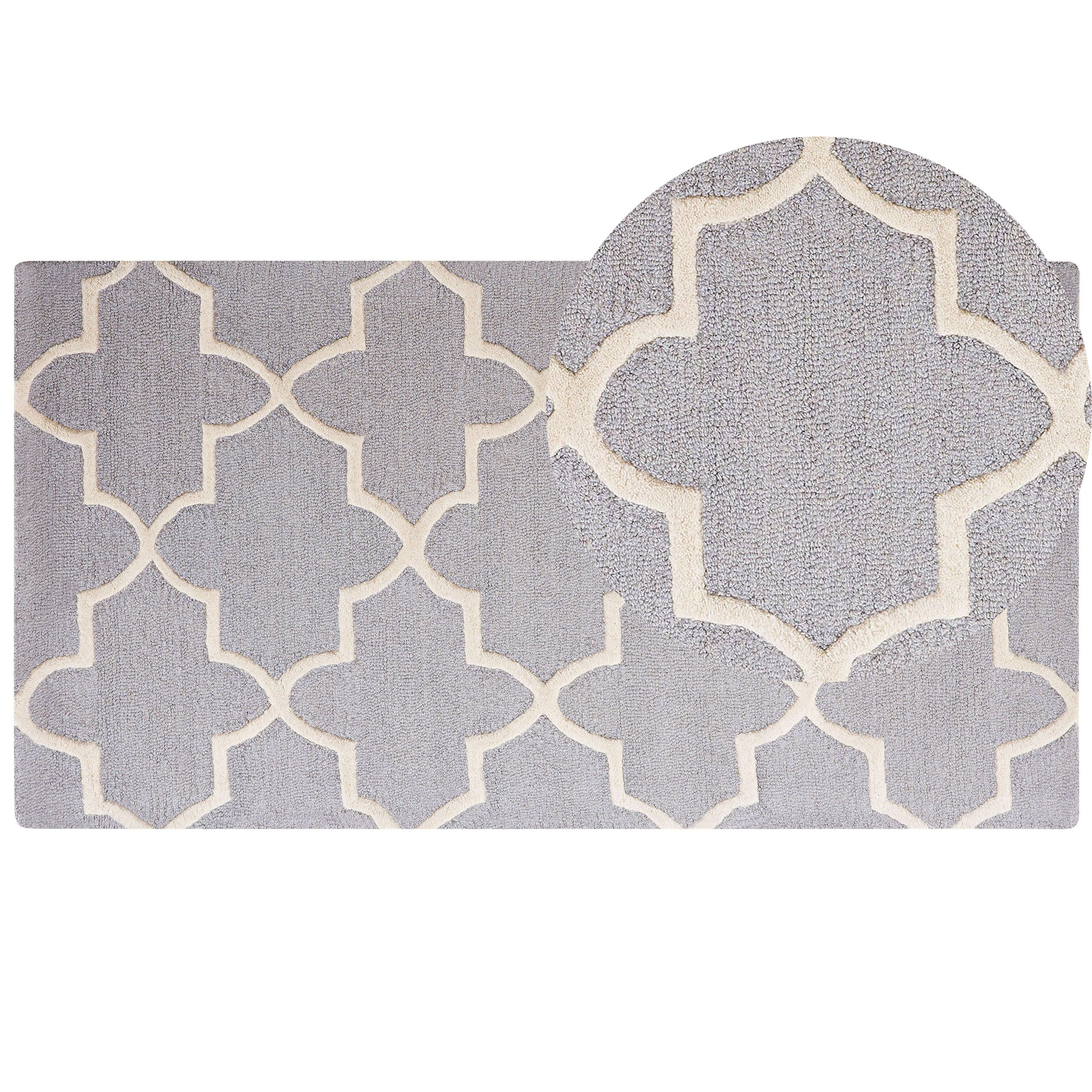 KURZFLOR-TEPPICH Silvan 150/80 cm - Grau, Textil (80/150cm) - Beliani