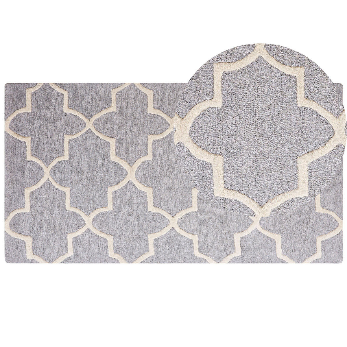 KURZFLOR-TEPPICH Silvan 150/80 cm - Grau, Textil (80/150cm) - Beliani