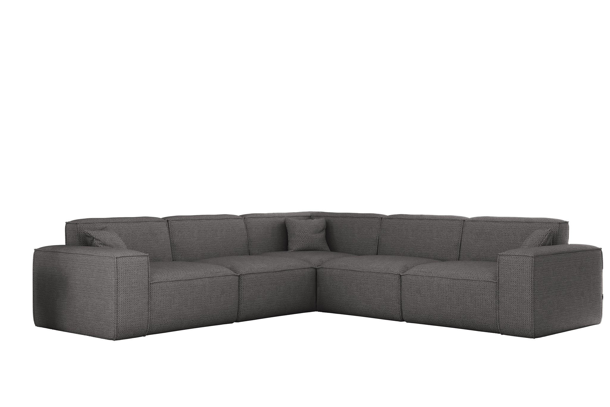 ECKSOFA Celes Premium In Artico - Grau, Holzwerkstoff/Textil (246/246cm) - Fun Möbel
