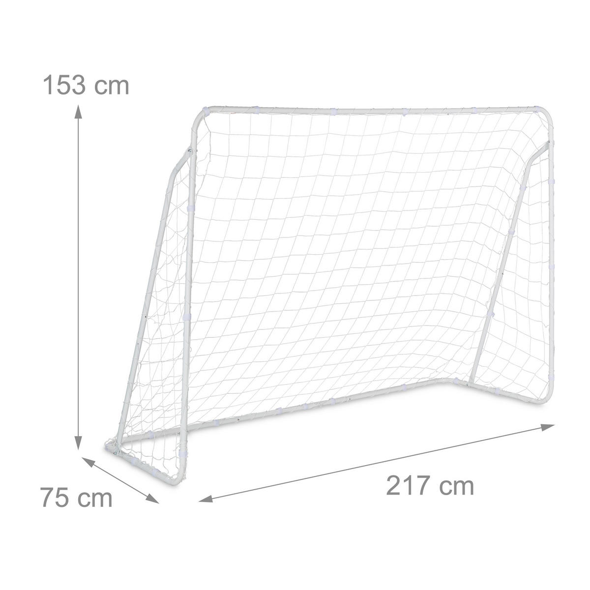 FUSSBALLTOR - Weiß, Textil/Metall (217/75cm) - Relaxdays