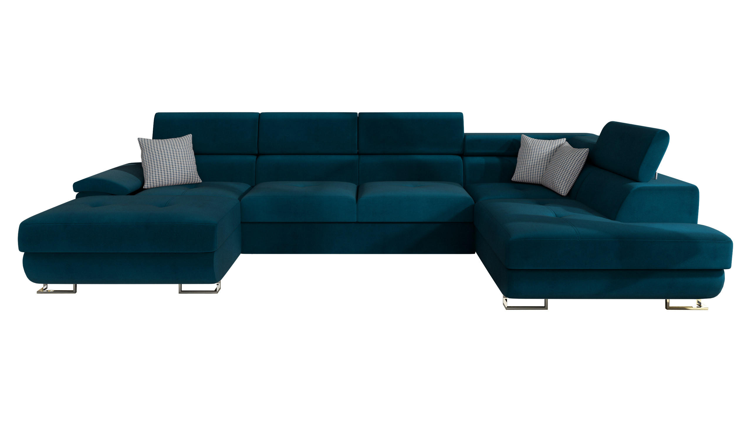 WOHNLANDSCHAFT Cotere Bis Premium, Seite: Rechts - Türkis, Holz/Textil (345/91/202cm) - MIRJAN24