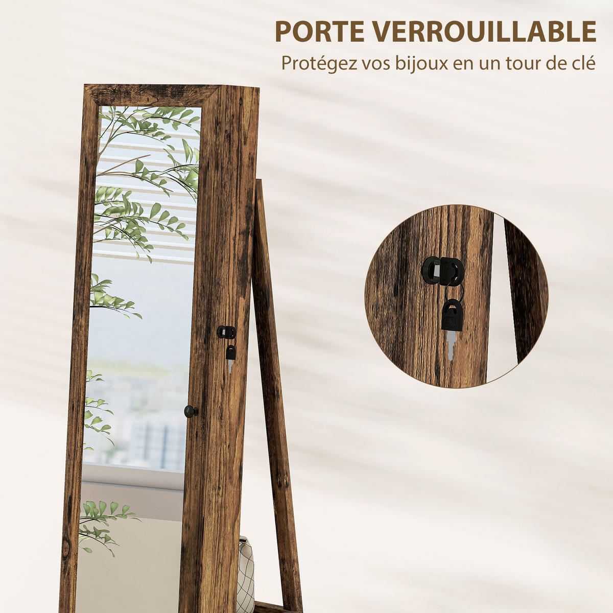 STANDSPIEGEL DE-18887 Braun Rustikal - Braun, Holzwerkstoff (38/160/38cm) - ComfortXL
