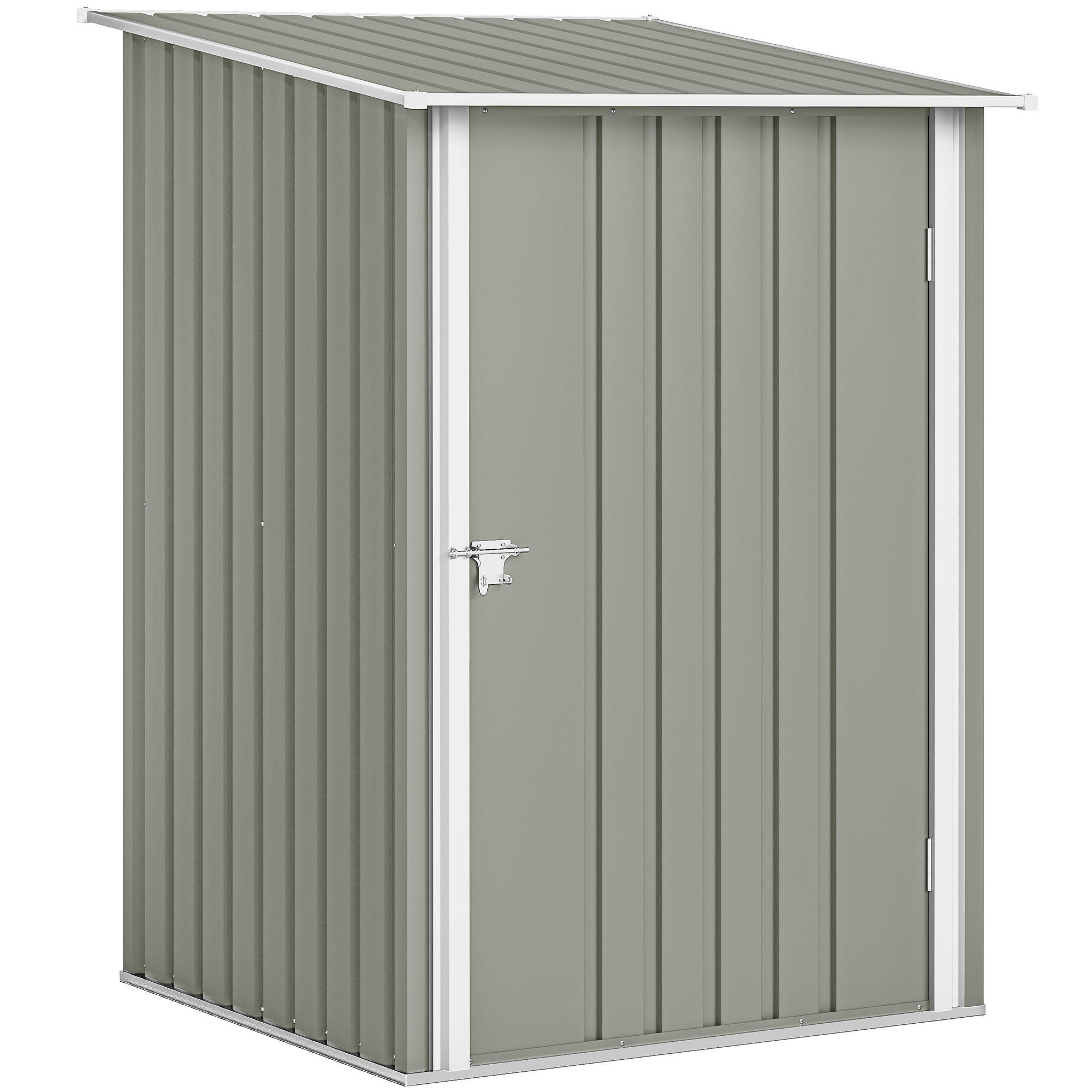 GARTENHAUS aus verzinktem Stahl mit Tür 100 x 104 x 160 cm ,hellgrau - Hellgrau, Metall (100/160/104cm) - Vallsero