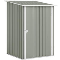 GARTENHAUS aus verzinktem Stahl mit Tür 100 x 104 x 160 cm ,hellgrau - Hellgrau, Metall (100/160/104cm) - Vallsero