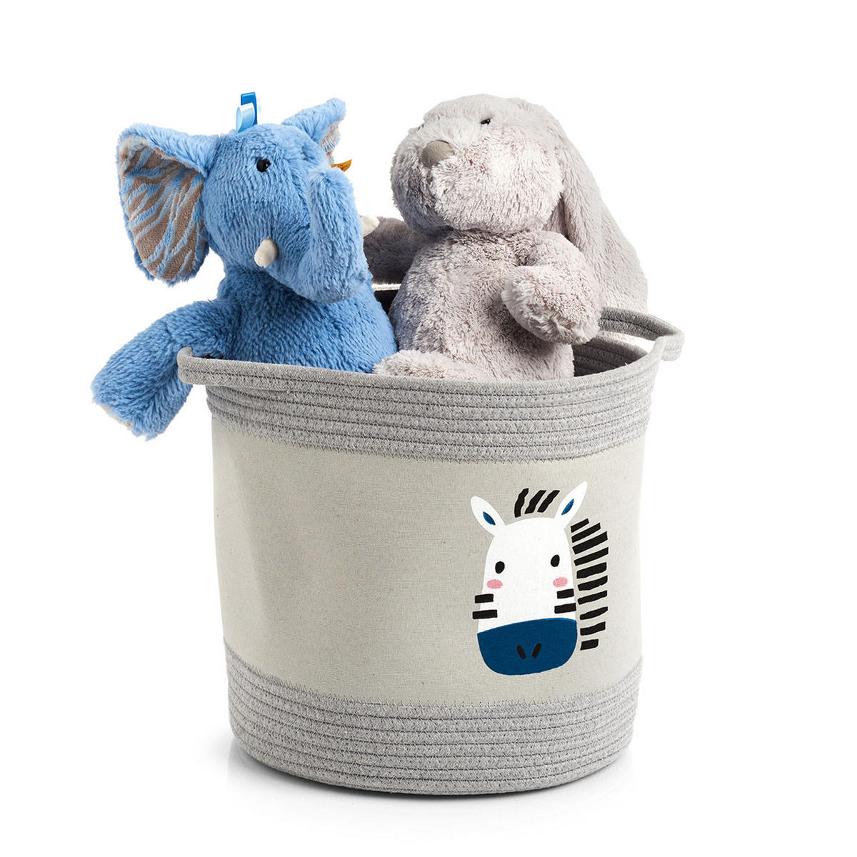 AUFBEWAHRUNGSKORB Zebra - Grau - Ø 30cm - Hellgrau, Textil (30/30cm) - Zeller Present