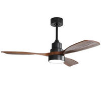 DECKENVENTILATOR DE-16325 48 Zoll mit 3 Massivholz-Flügeln - Schwarz, Holz/Metall (122/122/43.5cm) - ComfortXL
