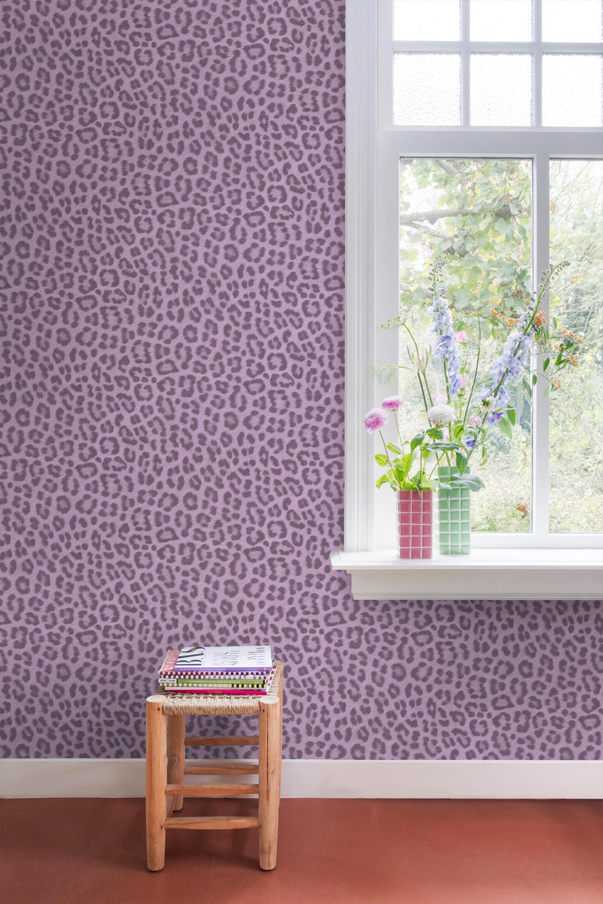 TAPETE Leopardenmuster 53 cm x 10.05 m - Lila, Papier (53/1000cm) - ESTAhome