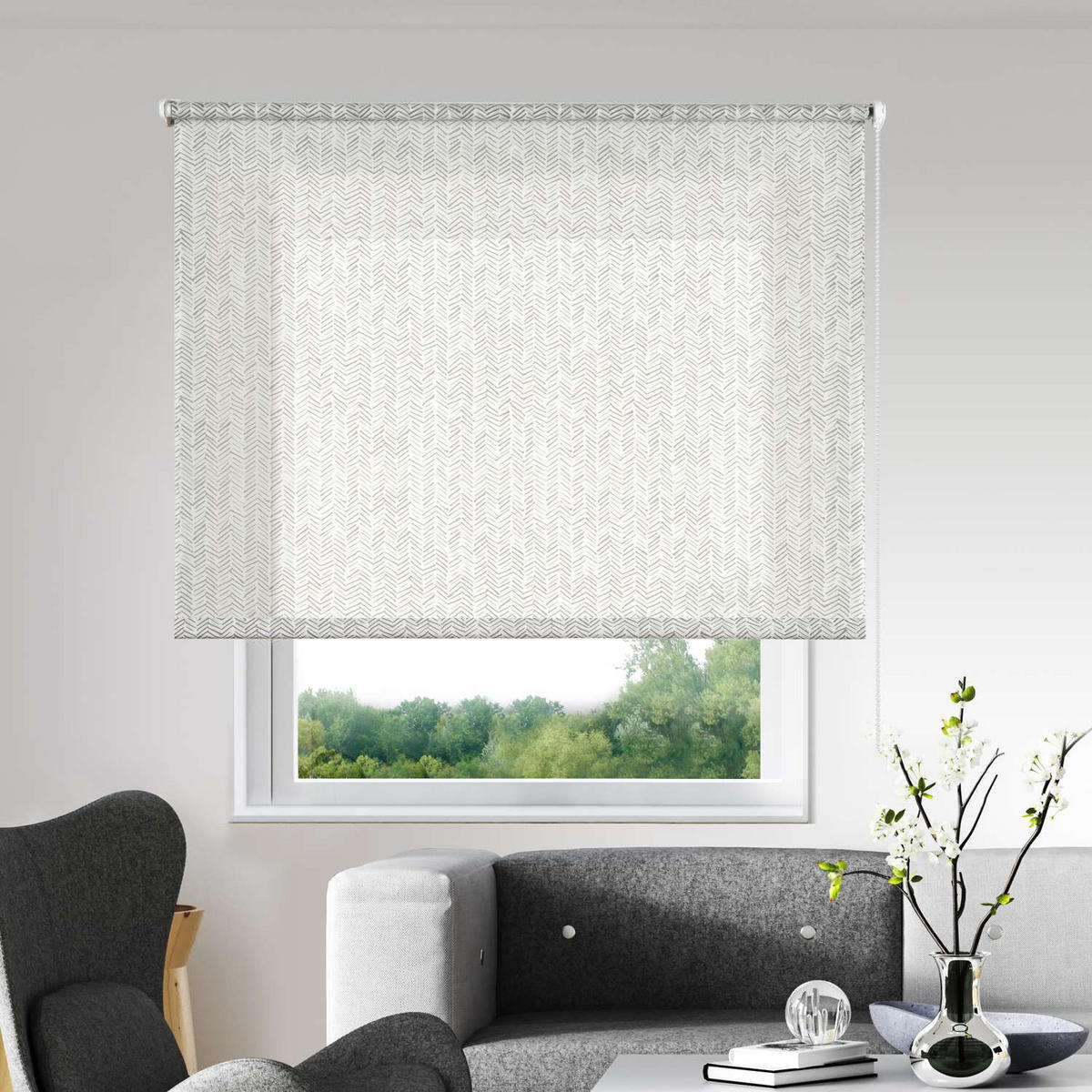 ROLLO Natürlich Grau, 90 cm x 180 cm - Grau, Kunststoff (90/180cm) - STORESDECO
