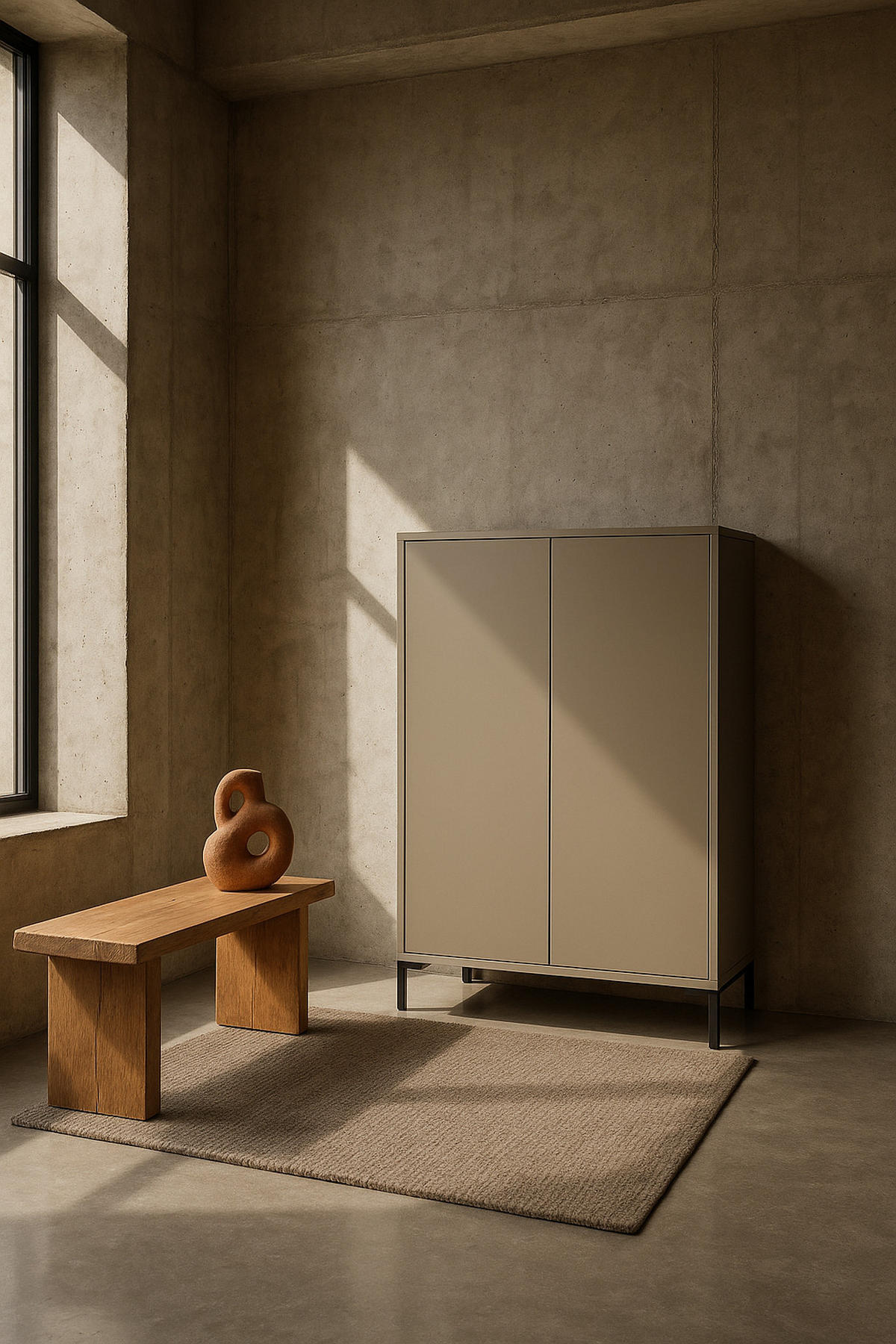 AUFBEWAHRUNGSMÖBEL Multifunktionales in Taupe VERNER - Taupe, Holzwerkstoff (40/123/75cm) - RNT By Really Nice Things