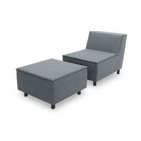 GARTENLOUNGE-SET 1 Brandie 146x77x176 mit Outdoorbezug in dunkelgrau - Grau, Kunststoff (176/77/146cm) - 58aufmkessel