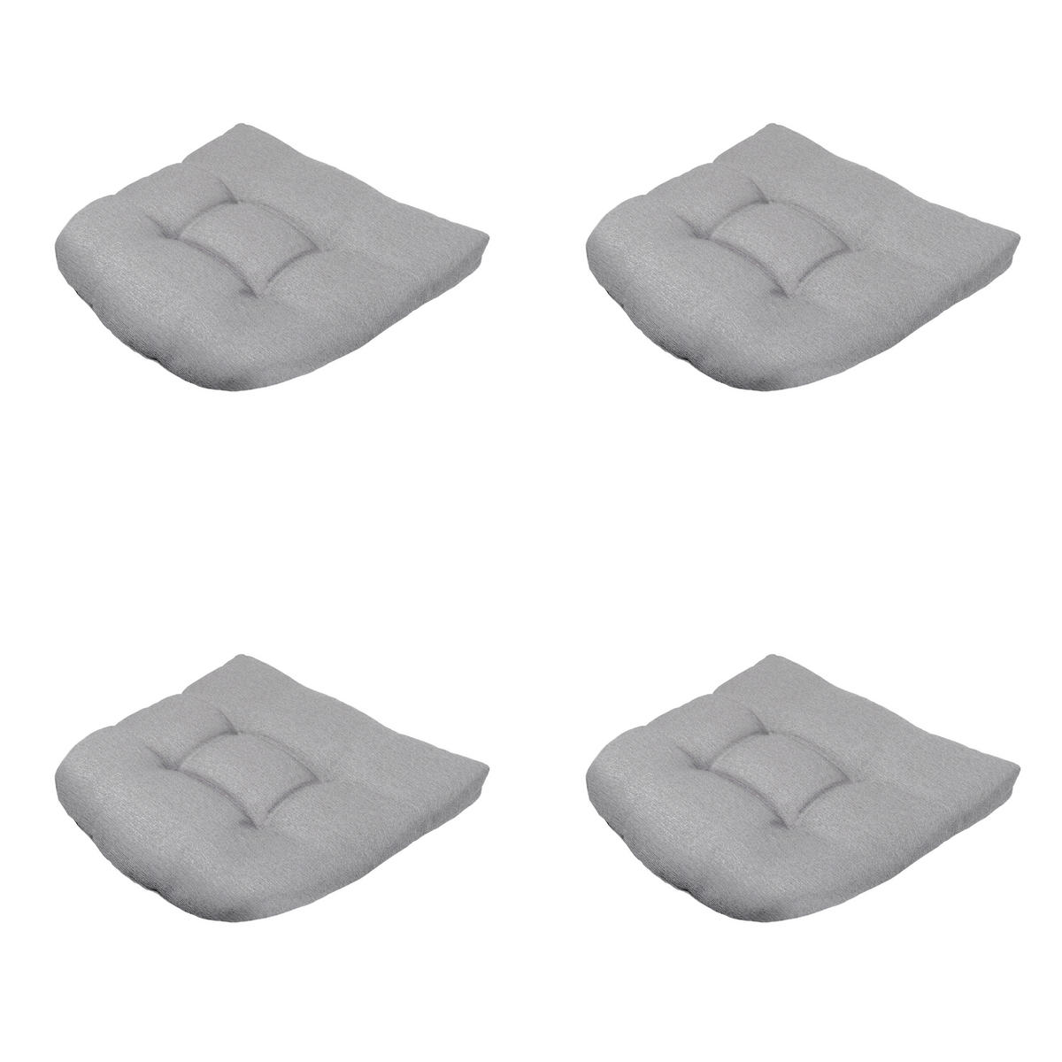 SITZKISSEN Napels - Grau - 46/46/6 cm - 4er-Set - Grau, Textil (46/6/46cm) - Madison