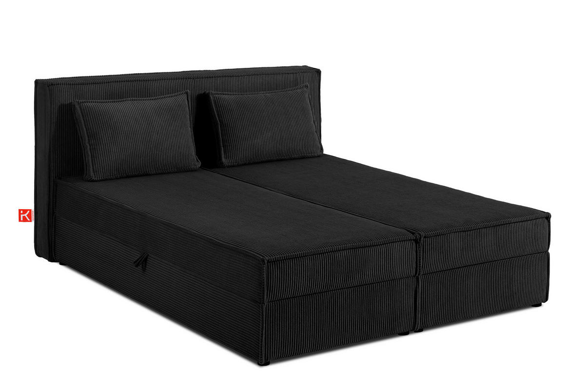 BOXSPRINGBETT ROTI mit Stauraum, schwarz - Schwarz, Holz/Holzwerkstoff (160/200cm) - KONSIMO®