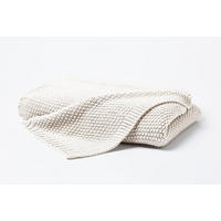 STRICKDECKE 130x170 cm, Kuscheldecke aus 100% Polyacryl, Flauschige Wohnzimmer Wohndecke für Sofa, Bett, Couch uvm. - Weiß - Ecru, Textil (130/170cm) - Carpe Sonno